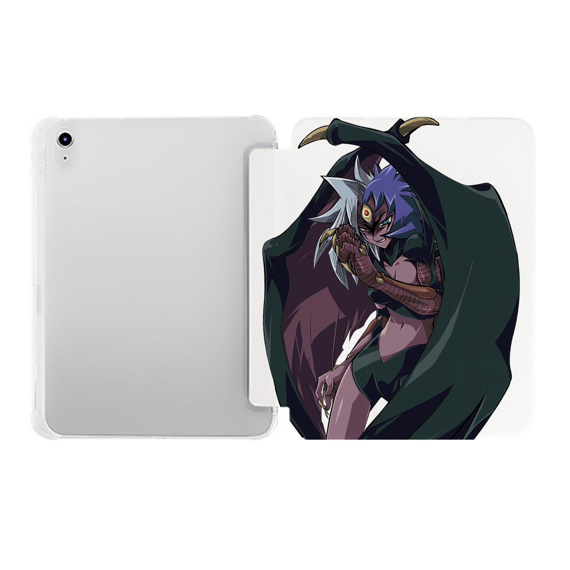 （画像用） 遊☆戯☆王 Yu-Gi-Oh! IPad ケース ペン収納付き 三つ折りスタンド PUレザー×シリコン 対応機種9.5/10.5/10.9インチ
